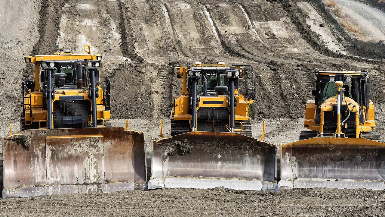 Bulldozers on Mine Site Bulldozers on Mine Site
